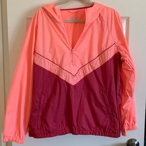 xersion orange/red windbreaker with hood